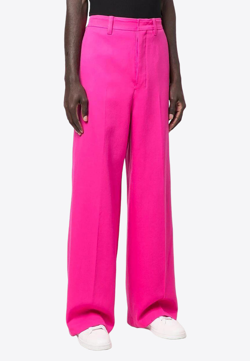 AMI PARIS Tailored Wool Wide Pants Fuchsia UTR403286618