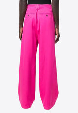 AMI PARIS Tailored Wool Wide Pants Fuchsia UTR403286618