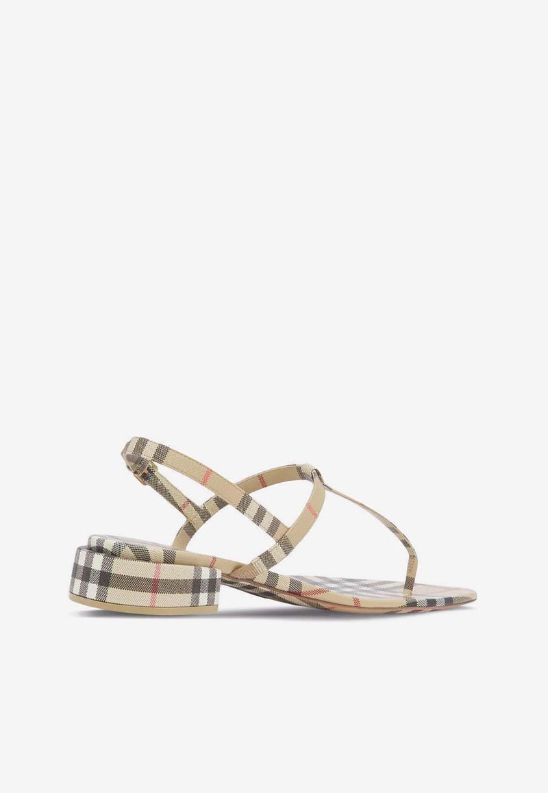 Burberry Vintage Check Thong-Strap Sandals 8047805_A7028 Beige