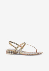 Burberry Vintage Check Thong-Strap Sandals 8047805_A7028 Beige