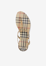 Burberry Vintage Check Thong-Strap Sandals 8047805_A7028 Beige