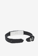 Salvatore Ferragamo Braided Logo Bracelet 770321 BR BLADEPELL 764546 BLACK/PLD Black