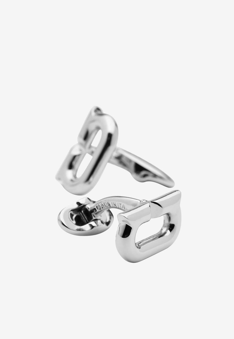 Salvatore Ferragamo Gancini Cufflinks 770330 CLNK GANMAX 764622 PALLADIO Silver