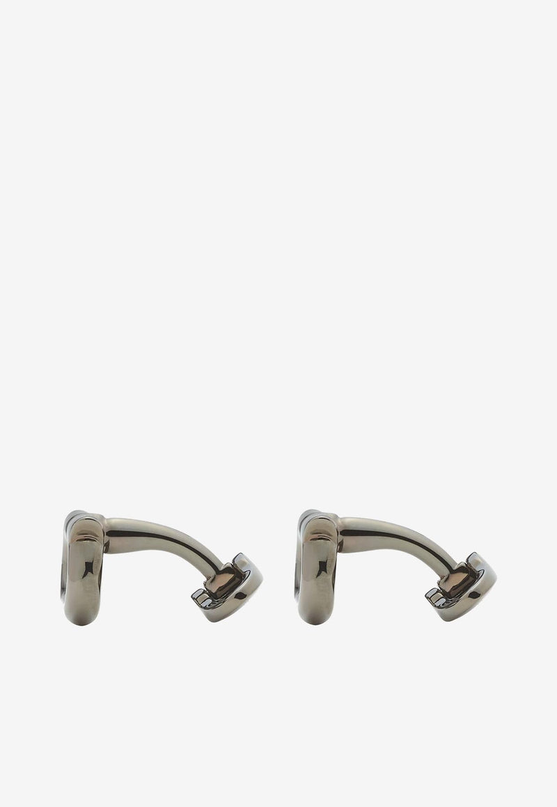 Salvatore Ferragamo Gancini Cufflinks 770330 CLNK GANMAX 764623 RUTENIO Ruthenium