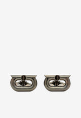 Salvatore Ferragamo Gancini Cufflinks 770330 CLNK GANMAX 764623 RUTENIO Ruthenium