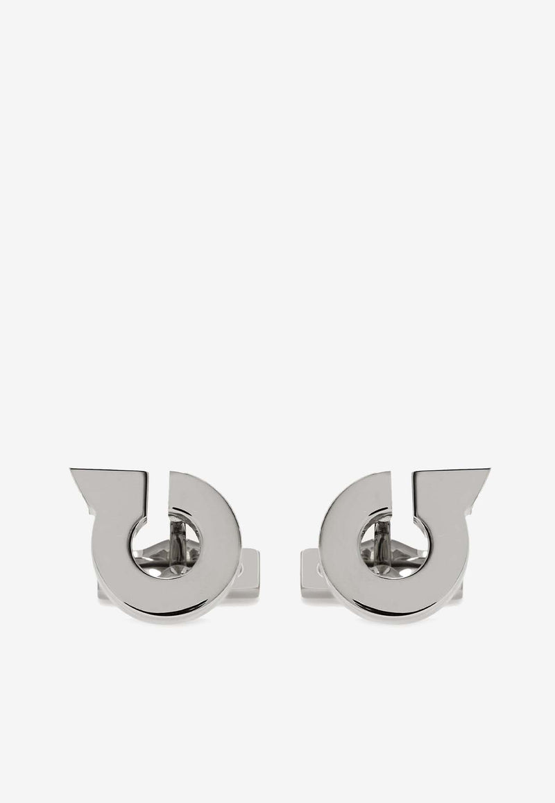 Salvatore Ferragamo Gancini-Shaped Cufflinks Silver 770358 CLNK GAFLUID 776342 PALLADIO