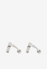 Salvatore Ferragamo Gancini-Shaped Cufflinks Silver 770358 CLNK GAFLUID 776342 PALLADIO