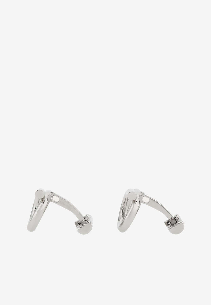 Salvatore Ferragamo Gancini-Shaped Cufflinks Silver 770381 CLNK EVO 780311 PLD