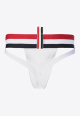 Thom Browne Stripe-Waist Jock-Strap Briefs White MJB016AJ0073_100