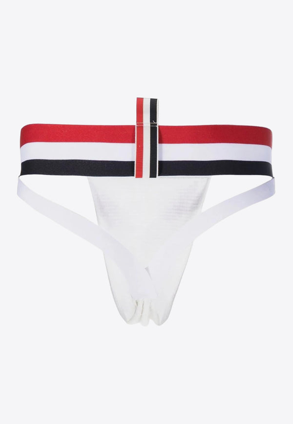 Thom Browne Stripe-Waist Jock-Strap Briefs White MJB016AJ0073_100