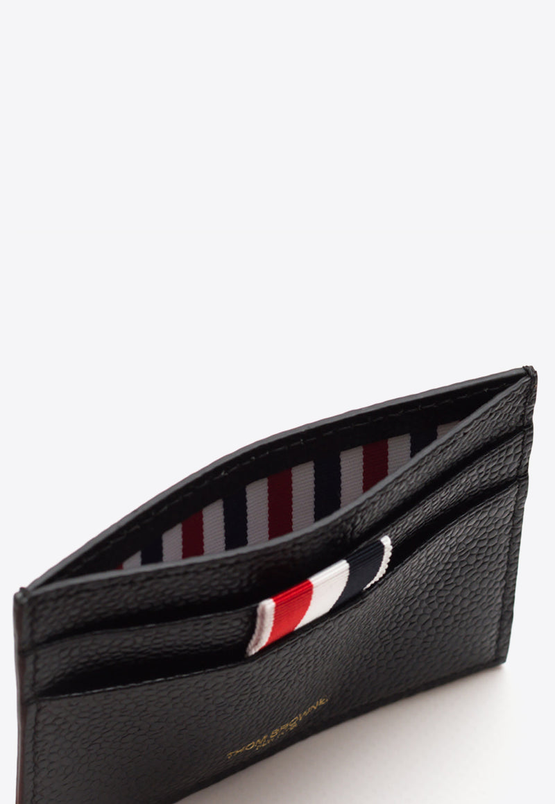 Thom Browne Logo Detail Grained Leather Cardholder Black MAW020L00198_001