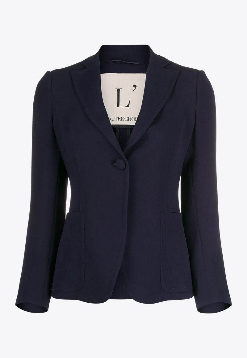 L
autre Chose Single-Breasted Buttoned Blazer Blue BJ570200042U760