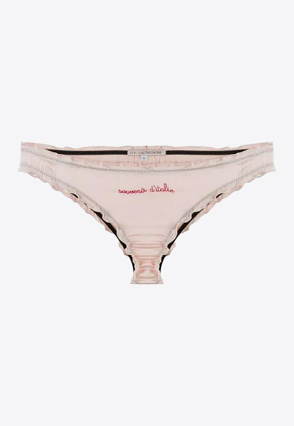 L
autre Chose Logo Embroidered Briefs Pink BZ690101301U375