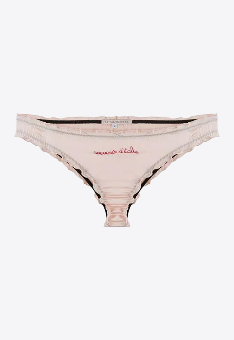 L
autre Chose Logo Embroidered Briefs Pink BZ690101301U375