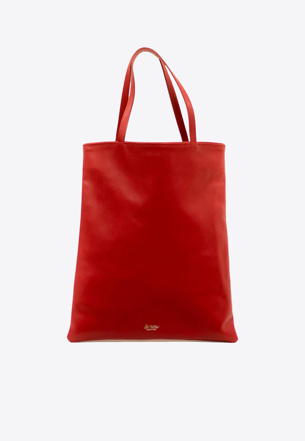 La Rose Leather Tote Bag Red 50121_47