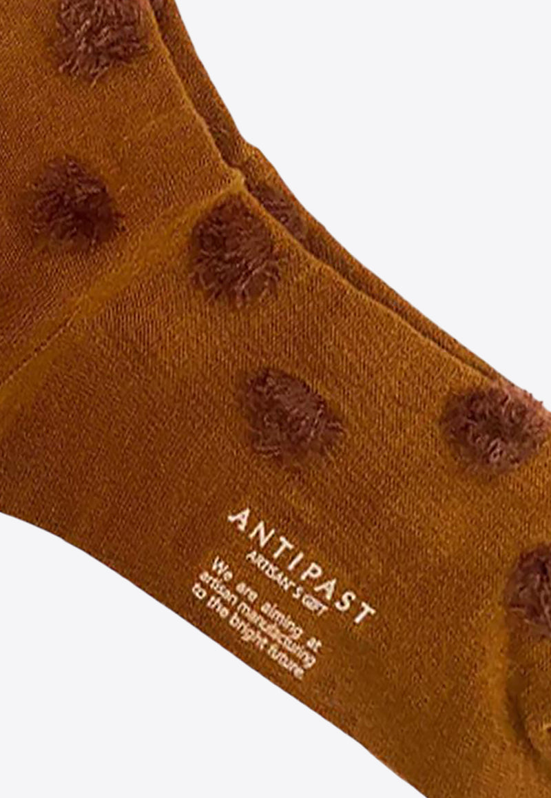 ANTIPAST Pom Pom Knitted Socks Brown AS174C_BROWN