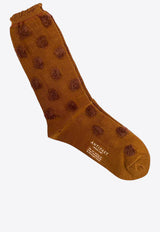 ANTIPAST Pom Pom Knitted Socks Brown AS174C_BROWN