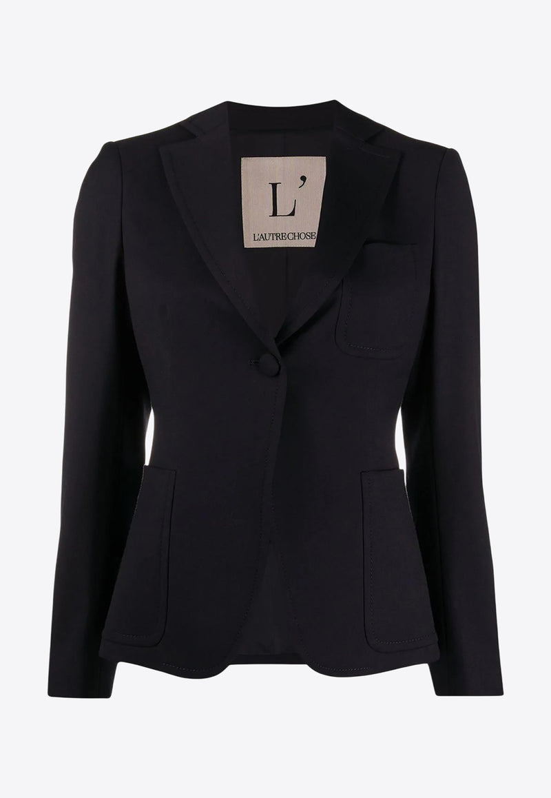 L
autre Chose Single-Breasted Buttoned Blazer Black B1570200032U749