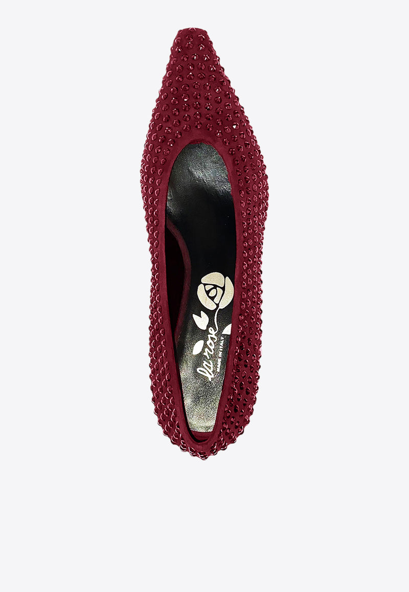 La Rose Crystal Embellished Pumps Bordeaux EW21335_RED