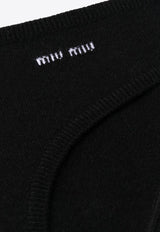 Miu Miu Logo Intarsia Cashmere Panties Black MMP218S23213S1_F0002