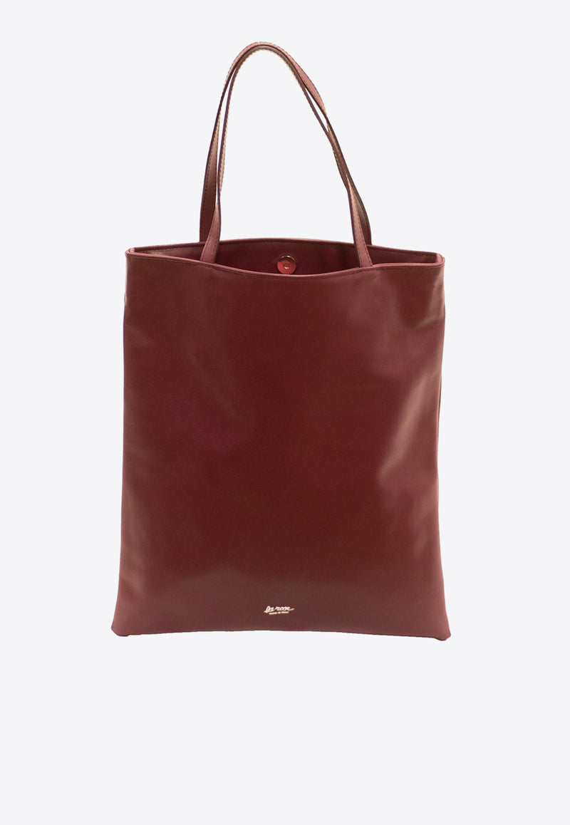 La Rose Leather Tote Bag Burgundy 50121_59