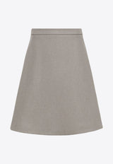 AMI PARIS Flared Knitted A-line Skirt Gray FSK215WV0016_281