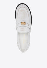 Miu Miu Vintage Leather Penny Loafers White 5D773DF0203G48_F0009