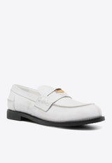 Miu Miu Vintage Leather Penny Loafers White 5D773DF0203G48_F0009