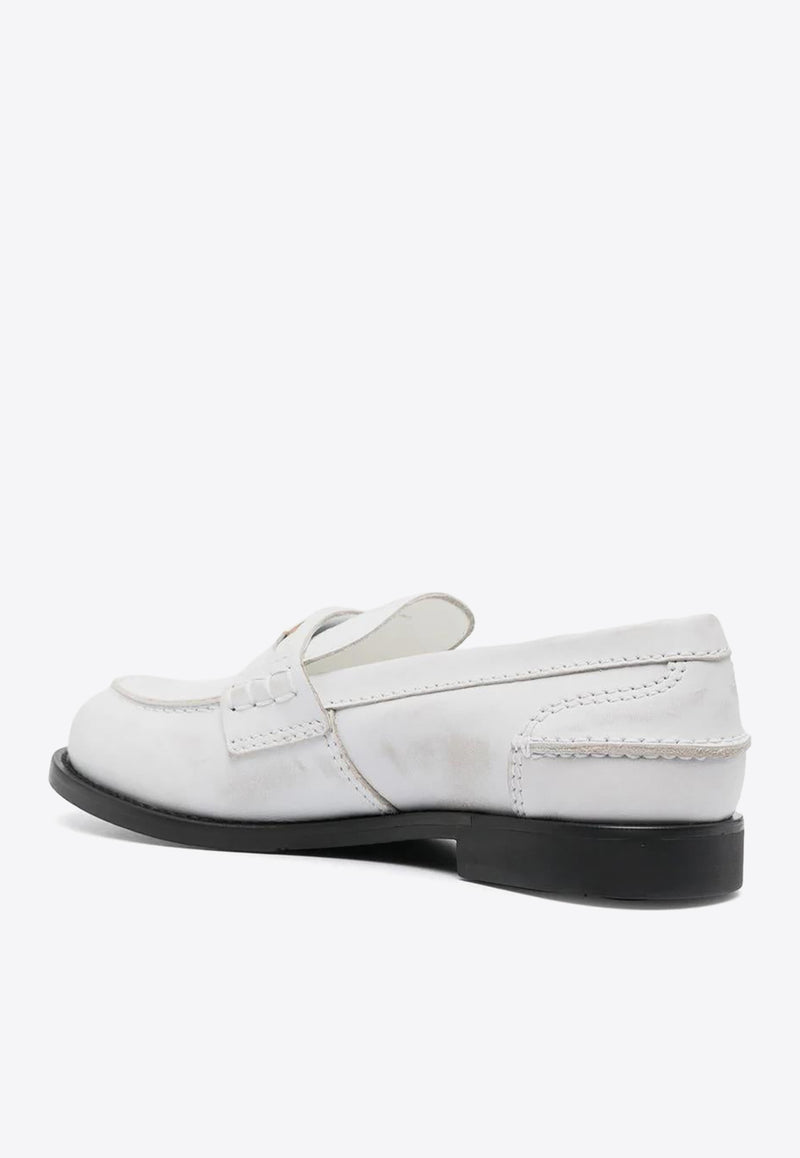 Miu Miu Vintage Leather Penny Loafers White 5D773DF0203G48_F0009