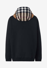 Burberry Check-Pattern Zip-Up Hooded Sweatshirt 8060705_A1189 Black