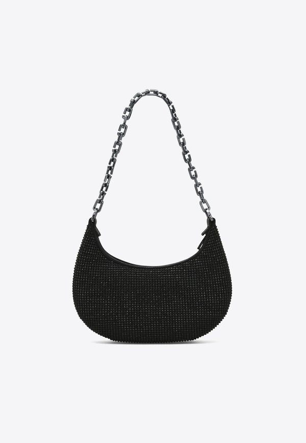 Marc Jacobs The Small Curve Rhinestone-Embellished Shoulder Bag Black 2R3HSH056H01_001