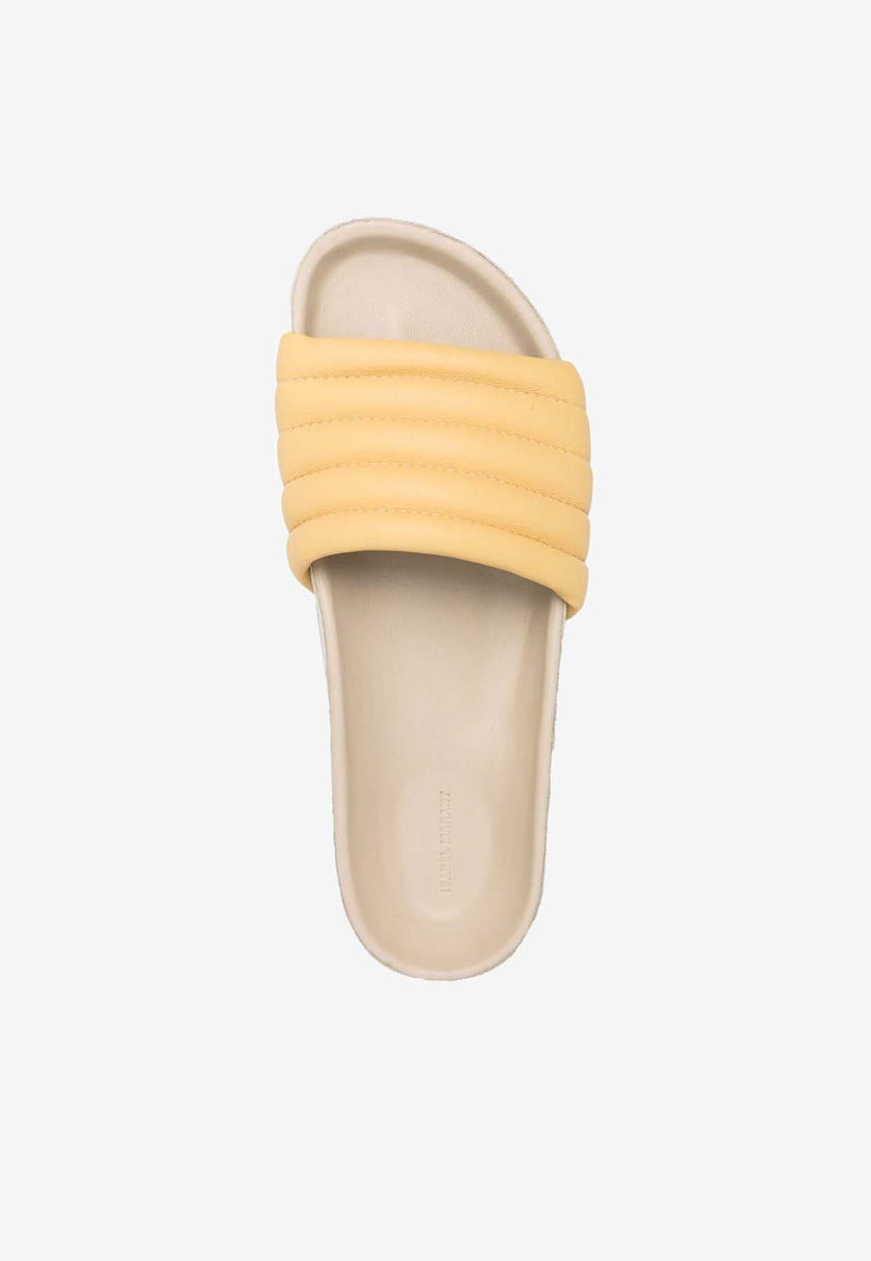 Isabel Marant Shellea Padded Slides SD0018022P07_7S10 Yellow