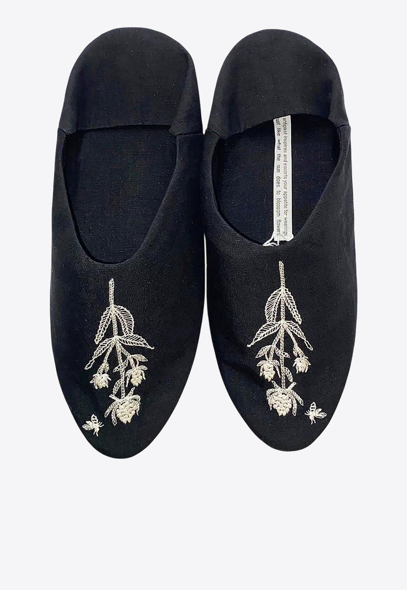 ANTIPAST Embroider Babouche Slippers Black SH9BM_BLACK