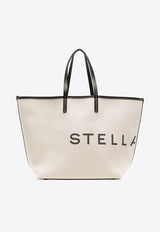 Stella McCartney Logo Canvas Beach Tote Bag 7B0048WP0221_9043 Ecru