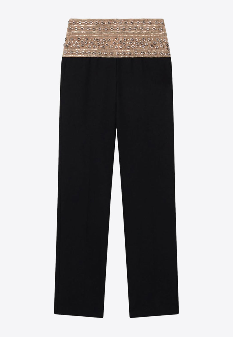 Stella McCartney Crystal-Embellished Wool Pants 6401953DU655_1000 Black