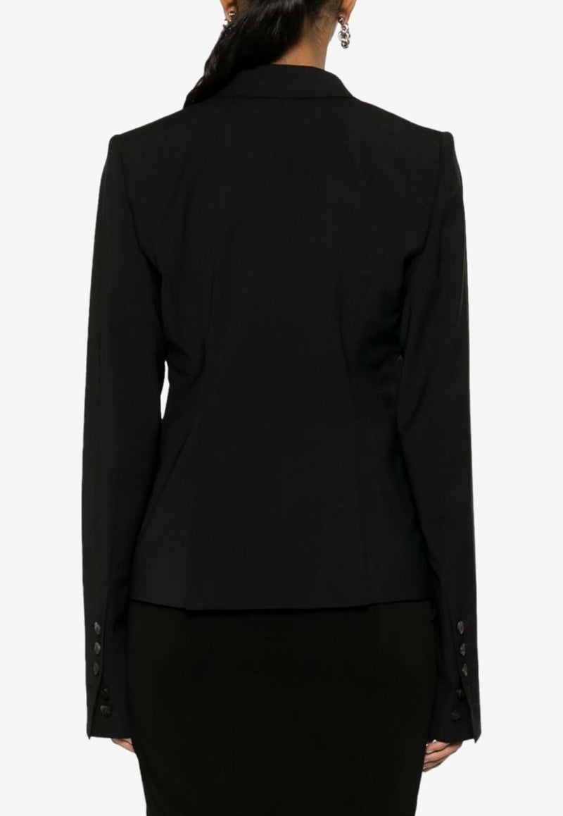 Rick Owens Single-Breasted Wool Blazer Black RP01D2764WL_09