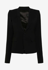 Rick Owens Single-Breasted Wool Blazer Black RP01D2764WL_09