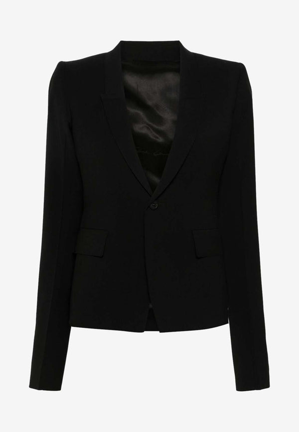 Rick Owens Single-Breasted Wool Blazer Black RP01D2764WL_09