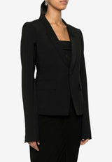 Rick Owens Single-Breasted Wool Blazer Black RP01D2764WL_09