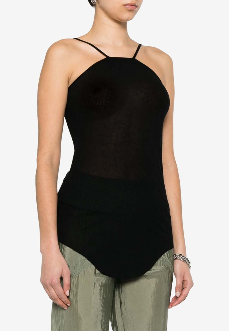 Rick Owens Scorpio Ribbed Knit Tank Top Black RP01D2104RC_09