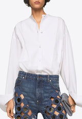 Stella McCartney Long-Sleeved Plastron Shirt 620114SMA90_9000