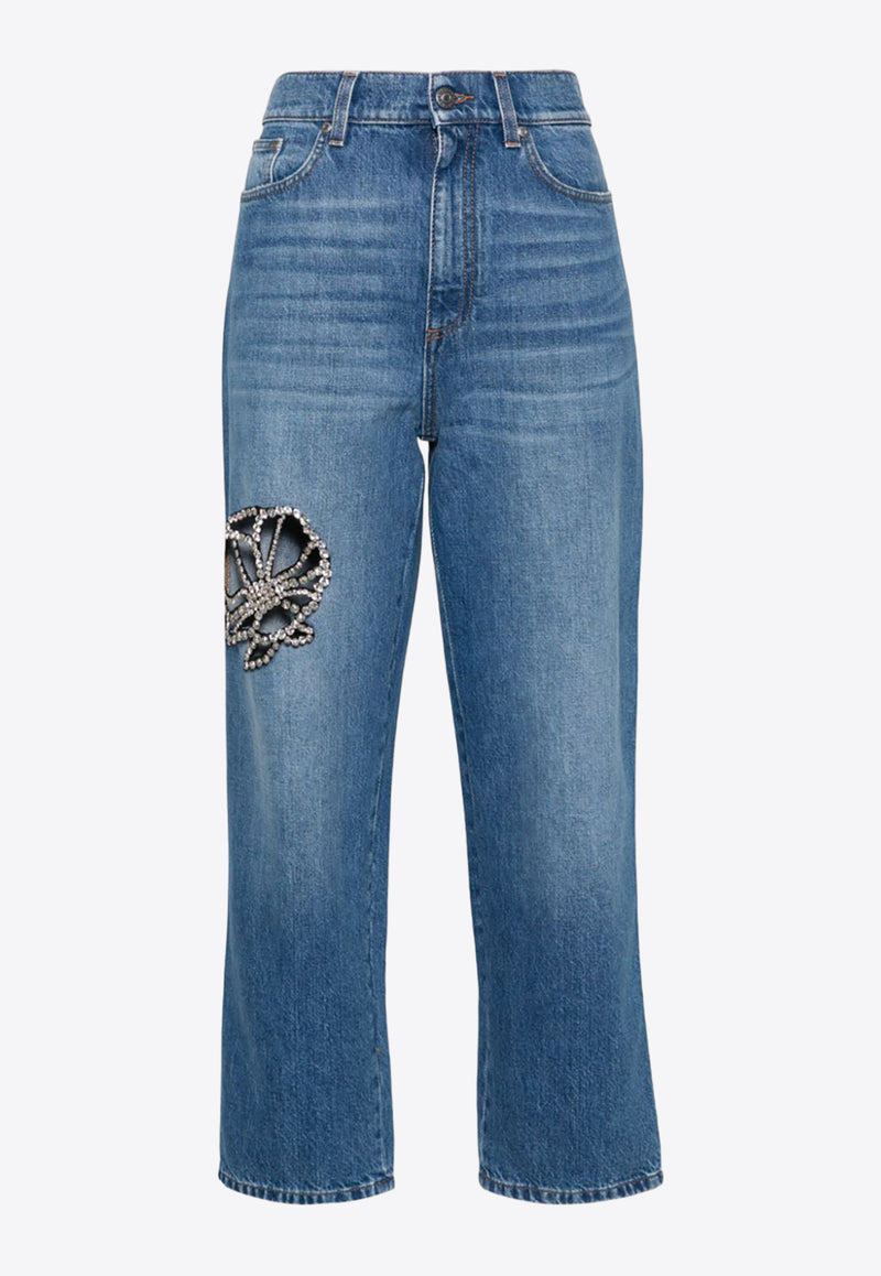 Stella McCartney Crystal-Embellished Cropped Jeans 6D02543SPH64_4406