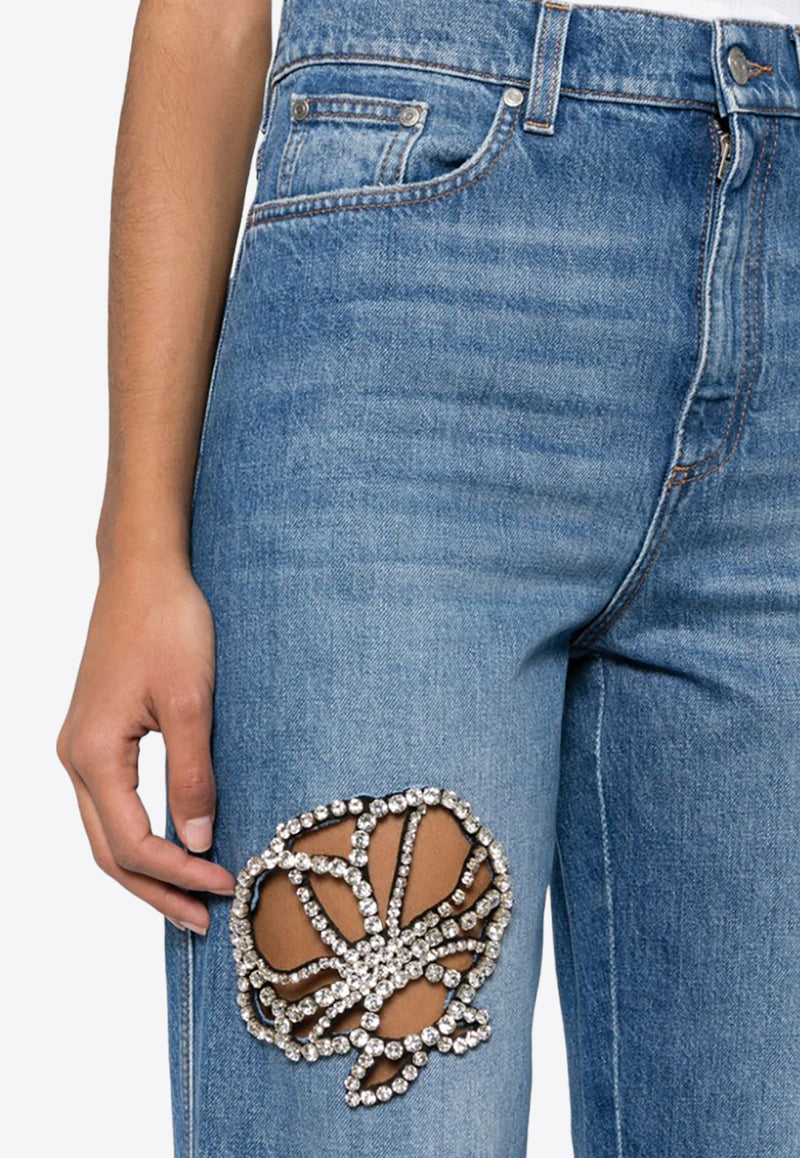 Stella McCartney Crystal-Embellished Cropped Jeans 6D02543SPH64_4406