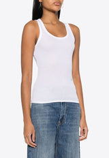 Stella McCartney Logo-Embroidered Tank Top - Pure White 6J02913SPY94_9000