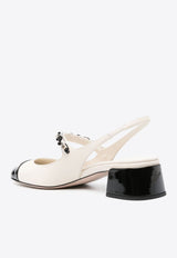 Miu Miu 35 Patent Leather Slingback Pumps Ivory 5I045EF0353L4I_F0A72