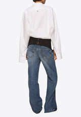 Stella McCartney Tuxedo-Waist Wide-Leg Jeans 6D02683SPH68_4149