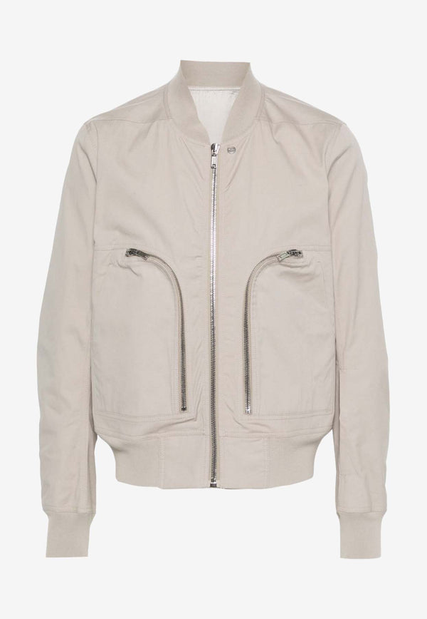 Rick Owens Bauhaus Flight Bomber Jacket Pearl RU01D3791TE_08