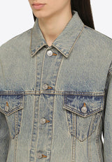 Balenciaga Hourglass Washed Denim Jacket 773776TJW79/O_BALEN-4076 Blue