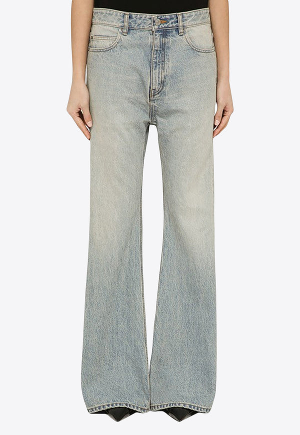 Balenciaga Washed-Effect Flared Jeans 775621TJW79/O_BALEN-4076