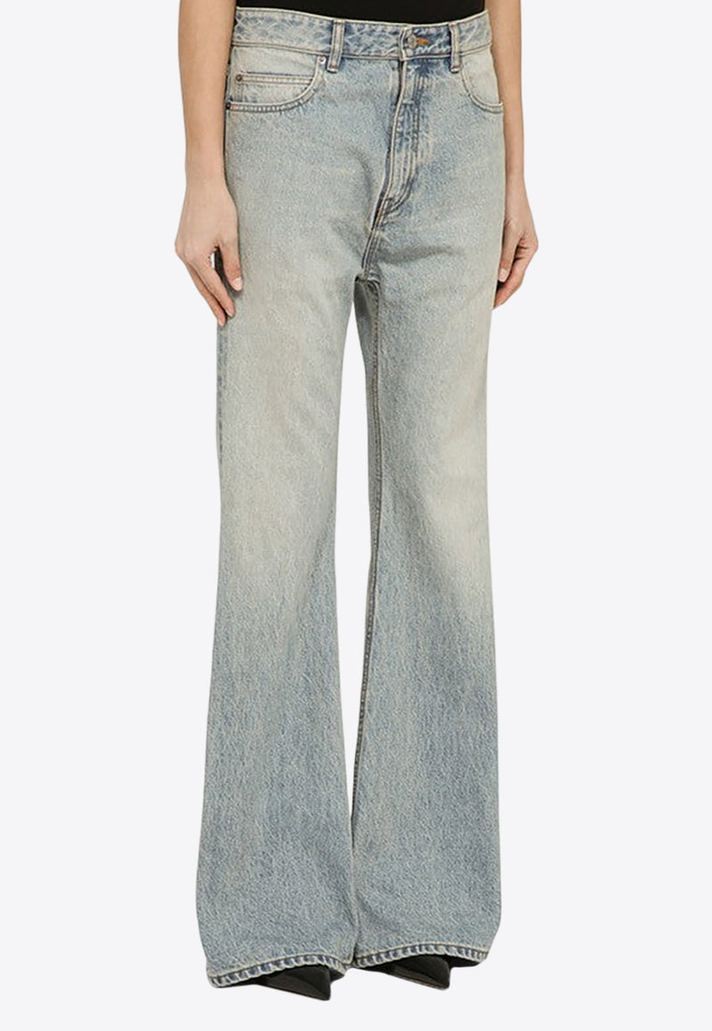 Balenciaga Washed-Effect Flared Jeans 775621TJW79/O_BALEN-4076